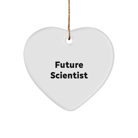 Funny Future Scientist Heart Ornament Gifts from Family to Future Scientist - Image 1