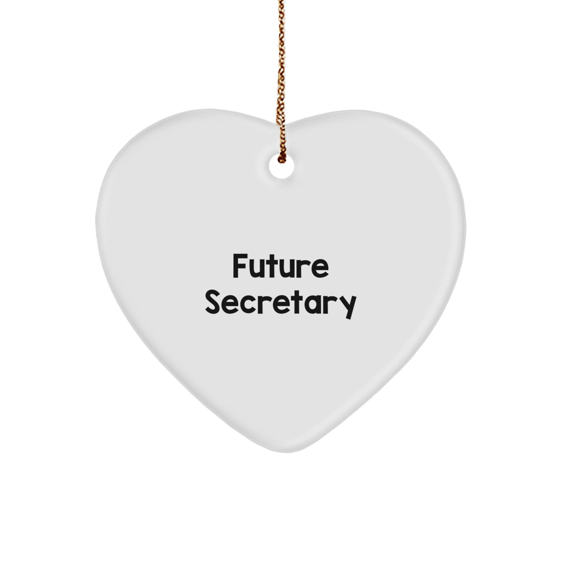 Funny Quote Heart Ornament for Secretary Gifts, Gifts from Men to Future Secretary, Secretary Christmas Unique Gifts - Image 1