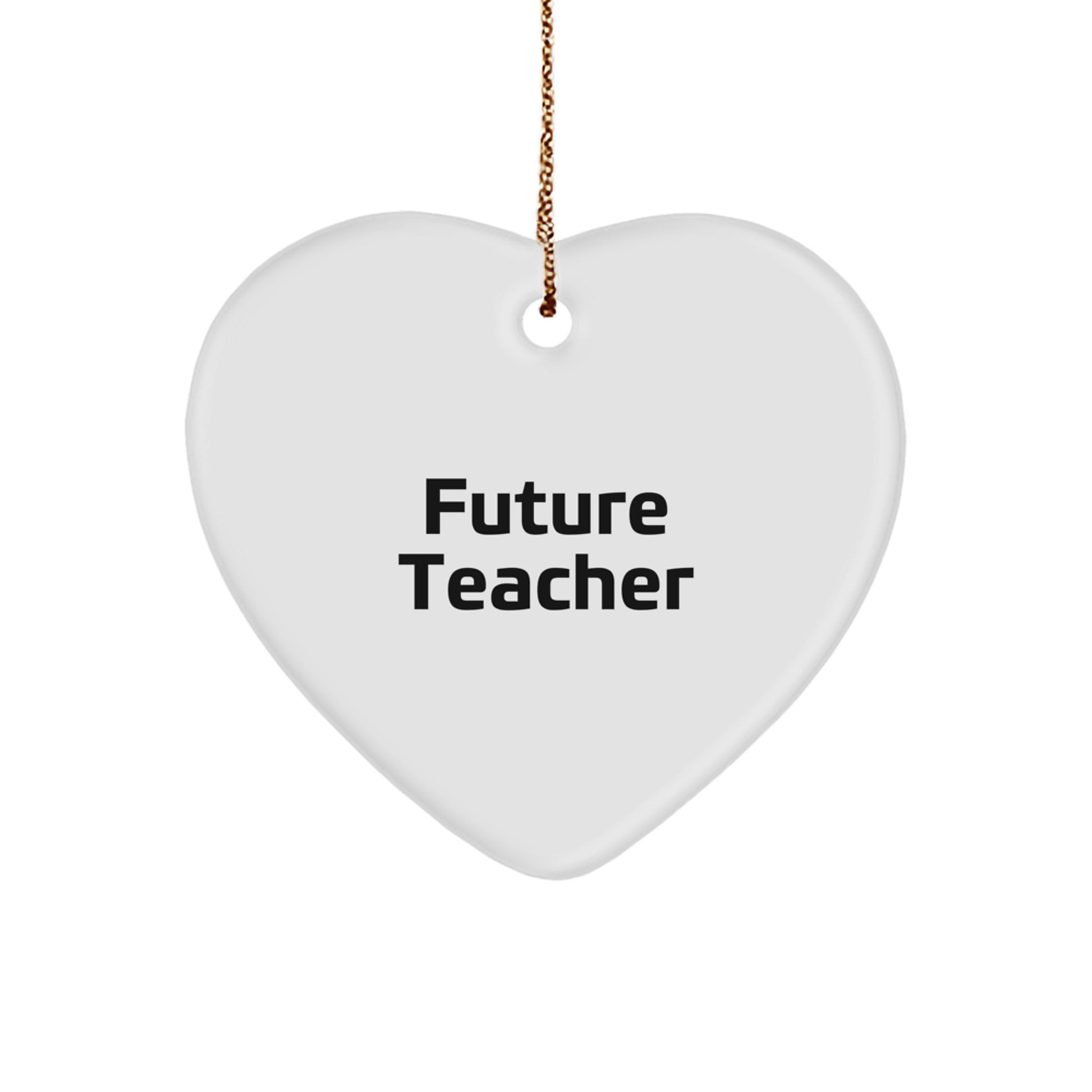 Funny Teacher Gifts from Friends, Inspirational Heart Ornament for Teacher, 'Future Teacher' Quote, Unique Christmas Teacher Gifts - Image 1