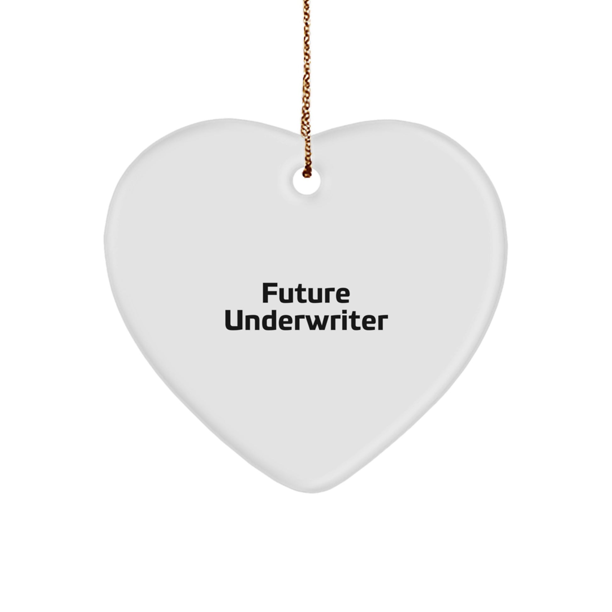 Funny Underwriter Gifts for Future Underwriter - Heart Ornament, 'Future Underwriter' Quote, Christmas Unique Gifts from Friends, Family, or Coworkers - Image 1