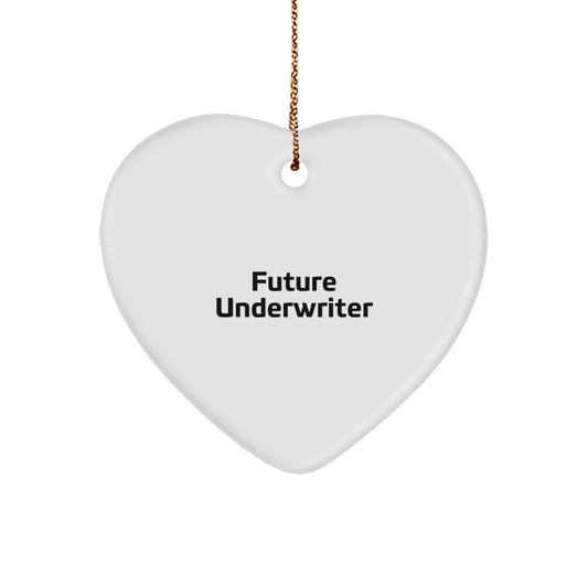 Funny Underwriter Gifts for Future Underwriter - Heart Ornament, 'Future Underwriter' Quote, Christmas Unique Gifts from Friends, Family, or Coworkers - Image 1