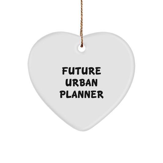 Funny Urban Planner Gifts from Friends and Family, 'Future Urban Planner' Heart Ornament for Christmas Unique Gifts - Image 1