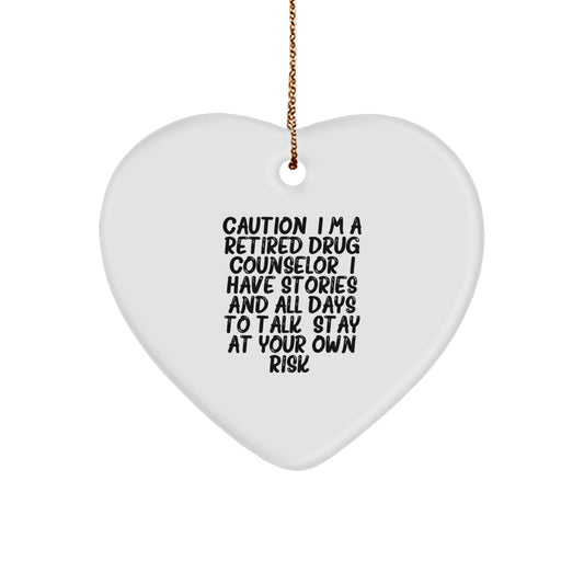 Funny Drug Counselor Heart Ornament Gifts from Men to Gift for Drug Counselor at Christmas - Image 1