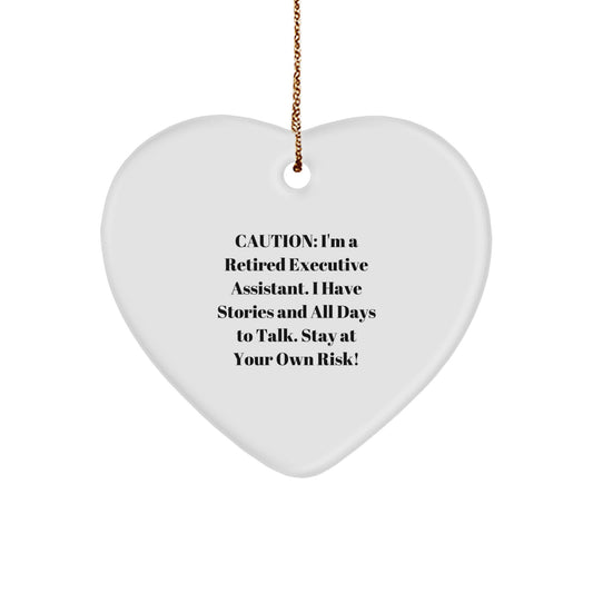 Funny Retired Executive Assistant Gifts, Heart Ornament with Gold Cord, Perfect for Coworkers, Friends, or Family Christmas Unique Gifts from Men, Women, or Executive Assistant Enthusiasts - Image 1