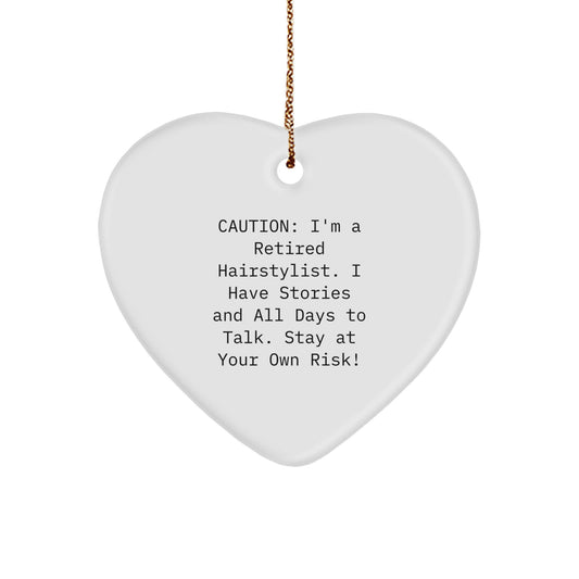 Funny Hairstylist Gifts from Friends for Christmas Unique Ornament - Retired Hairstylist Stories - Image 1