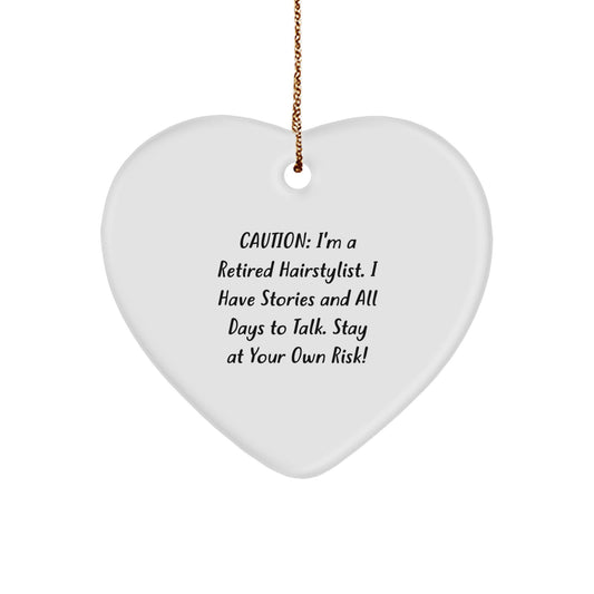 Funny Hairstylist Heart Ornament Gifts from Friends and Family for Hairstylists - Christmas Unique Heart Decorations - Image 1