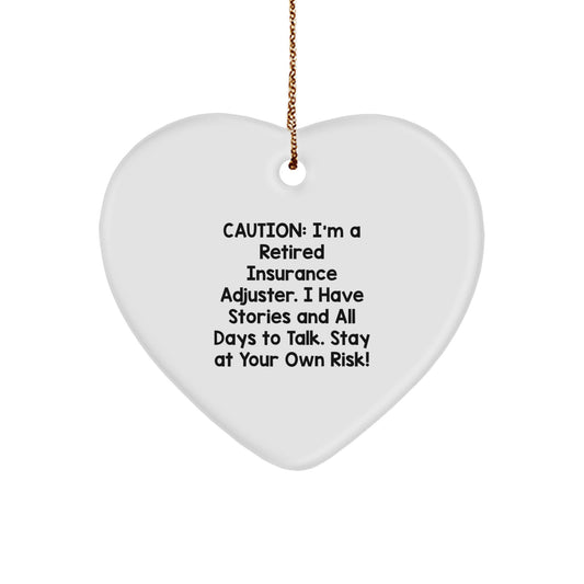 Funny Insurance Adjuster Gifts from Friends, Heart Ornament for Insurance Adjuster, Cute Christmas Unique Gift Idea for Men, Women, Family, and Coworkers - Image 1