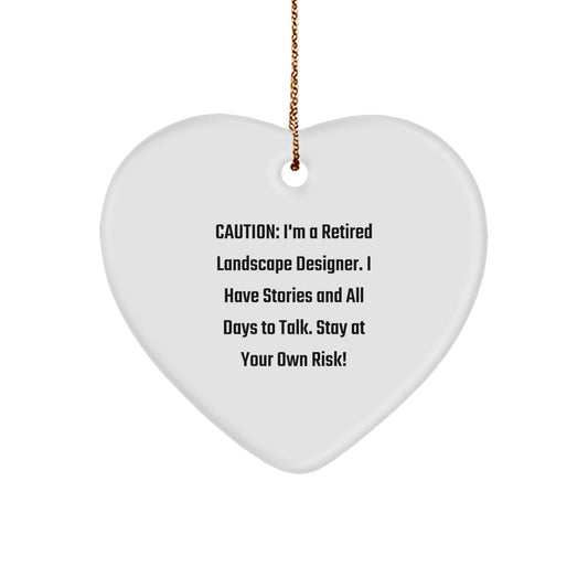 Funny Landscape Designer Gifts from Friends, Christmas Unique Ornament, Heart Shaped, Gifts for Landscape Designer Men or Women - Image 1