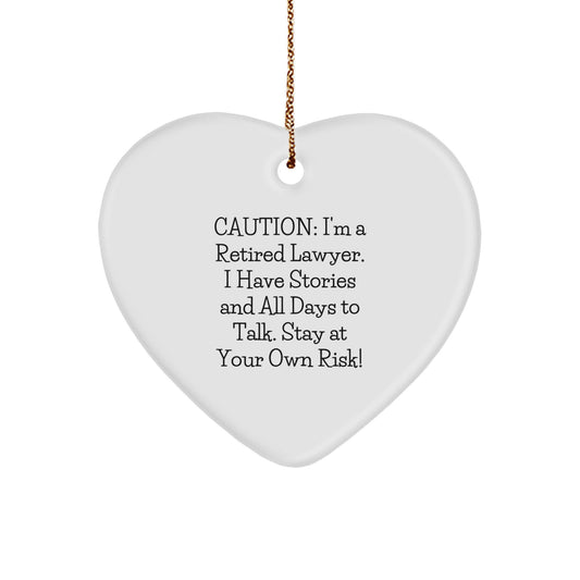 Funny Lawyer Heart Ornament, Lawyer Christmas Unique Gifts from Friends, Lawyer Heart Shaped Ornament for Lawyer - Image 1