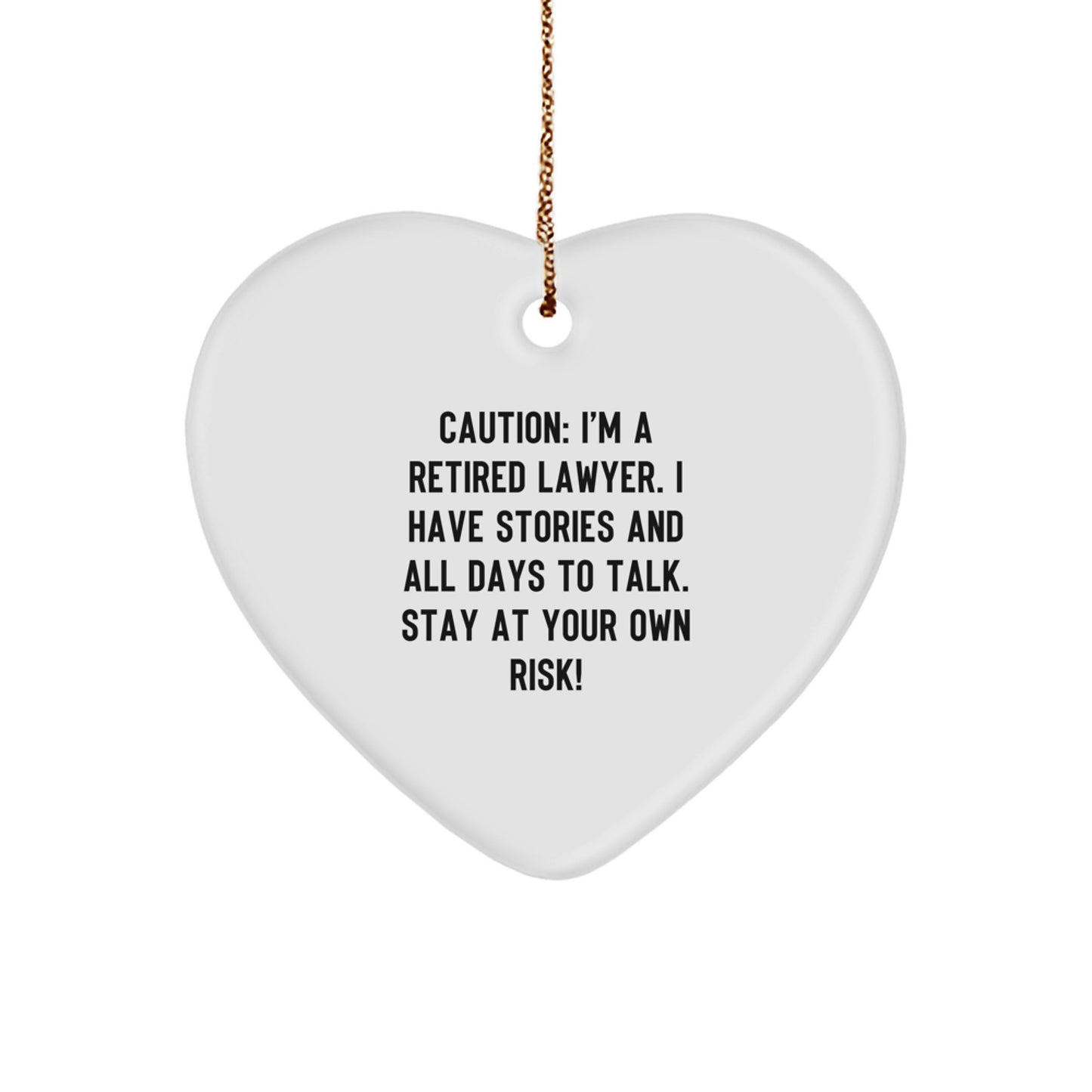 Funny Lawyer Gifts from Friends, Lawyer Heart Ornament for Men, Retired Lawyer Warning Gift for Lawyer Colleagues - Image 1