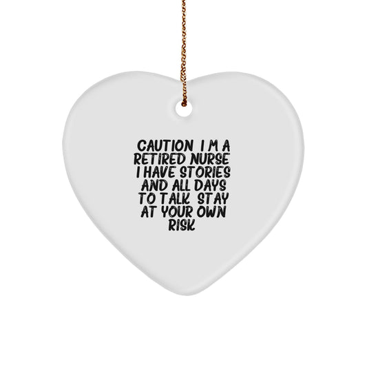 Funny Retired Nurse Heart Ornament Gifts from Men or Women for Nurse Christmas Unique Gifts - Image 1