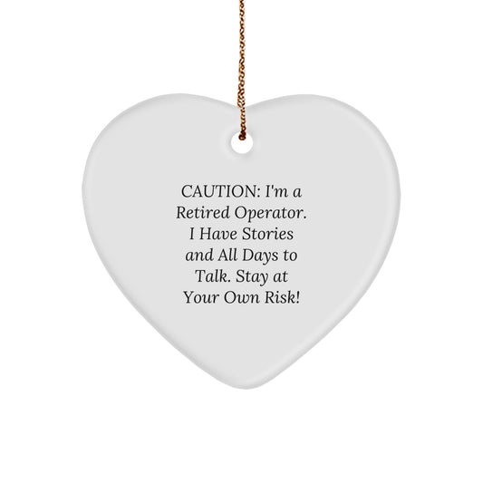 Funny Retired Operator Heart Ornament Gifts from Men to Operator Christmas Unique - Image 1