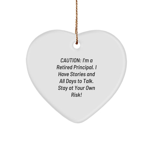 Funny Quote Heart Ornament - Gifts from Men to Principal - Principal Heart Ornament - Christmas Unique Gifts - Image 1