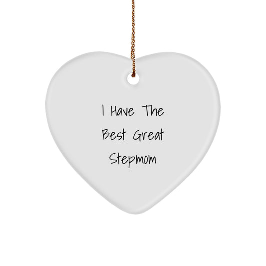 Funny Stepmom Heart Ornament Gifts from Family, Perfect for Stepmom on Christmas Unique Gifts - Image 1