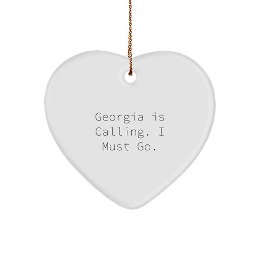 Georgia Heart Ornament Gifts from Friends and Family, Funny Quote Christmas Decorations for Georgia Men and Women - Image 1