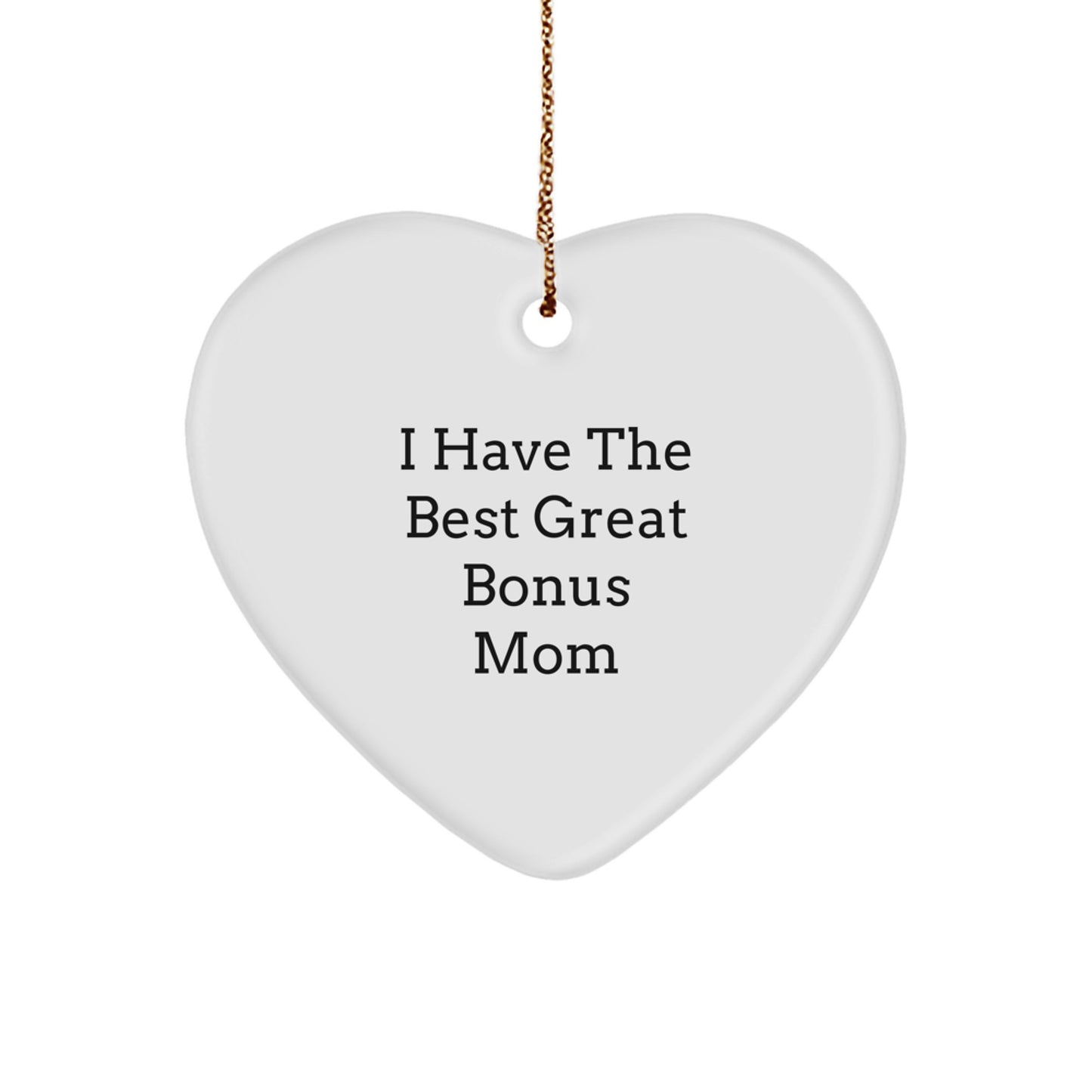 Funny Bonus Mom Heart Ornament Gifts from Men Women Friends for Christmas Unique Gifts - Image 1