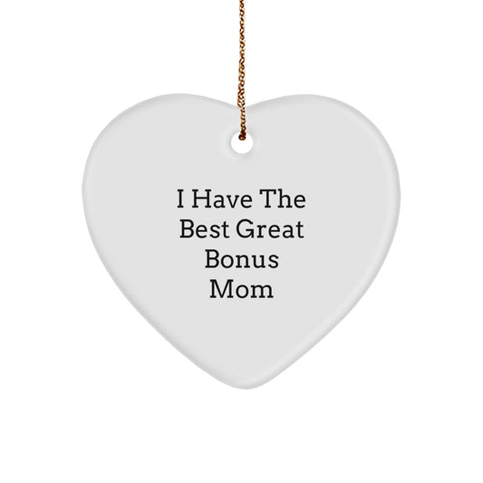 Funny Bonus Mom Heart Ornament Gifts from Men Women Friends for Christmas Unique Gifts - Image 1