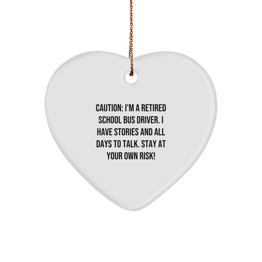 Funny School Bus Driver Heart Ornament Gift from Friends to School Bus Driver for Christmas Unique Gifts - Image 1
