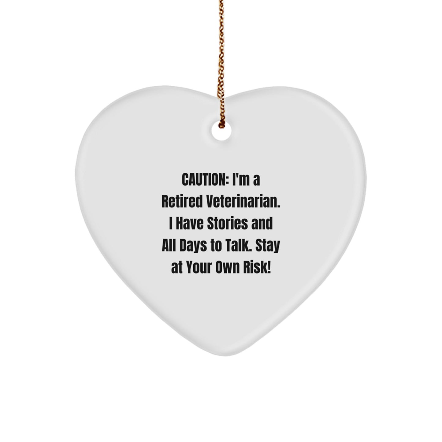 Funny Veterinarian Christmas Unique Gifts from Friends for Veterinarians - Retired Veterinarian Heart Ornament, Unique Heart Shaped Decorative Piece - Image 1