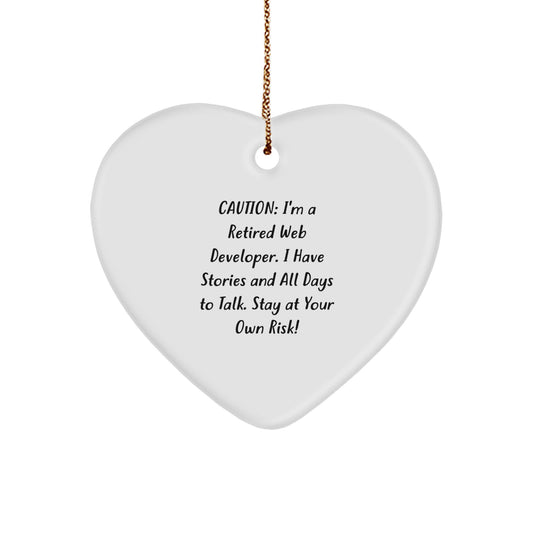 Funny Web Developer Heart Ornament, Gifts from Colleagues for Christmas Unique Gifts, Web Developer Gifts for Men, Heart-Shaped Decorations - Image 1
