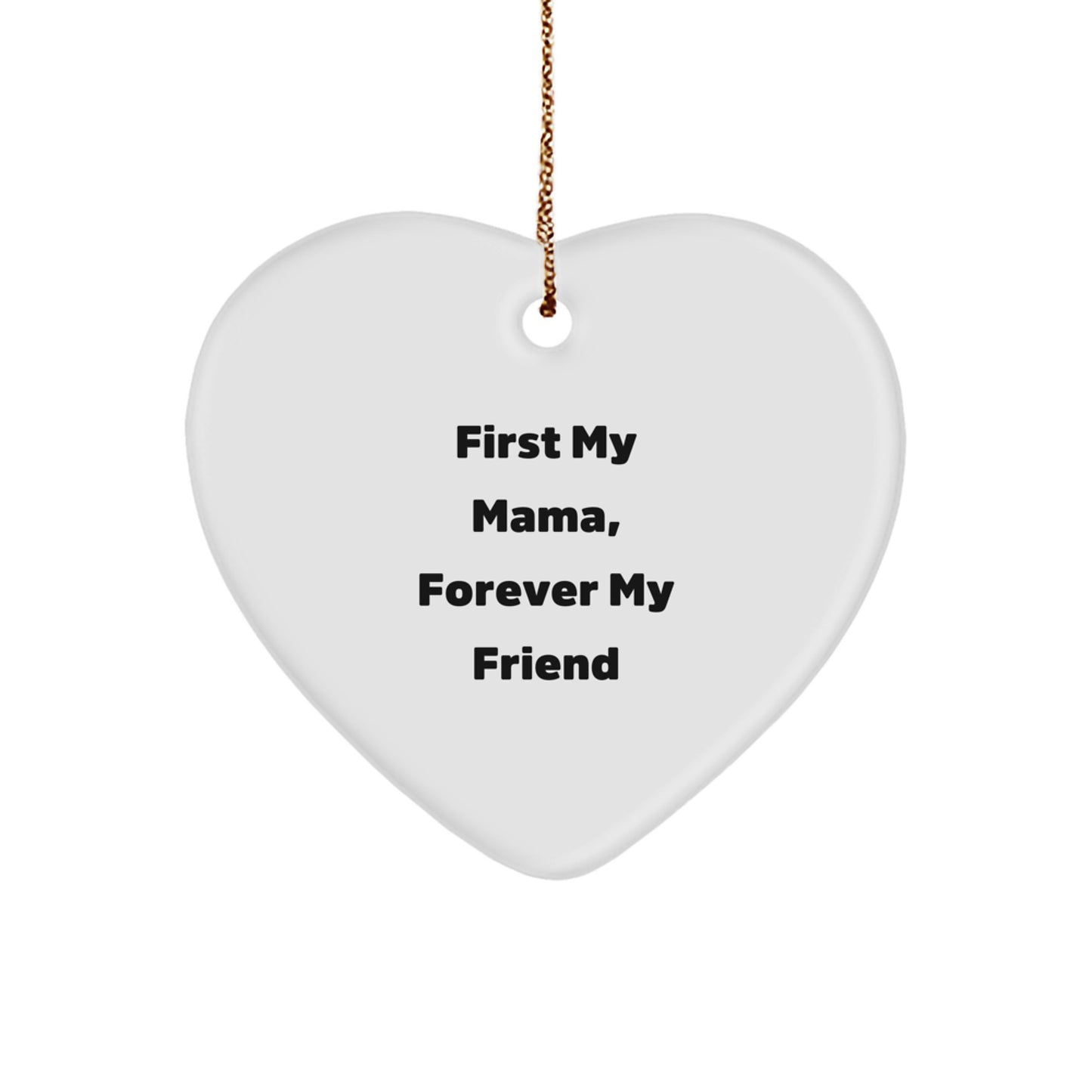 Funny Mama Heart Ornament Gifts from Family, Forever Friends at Christmas - Image 1