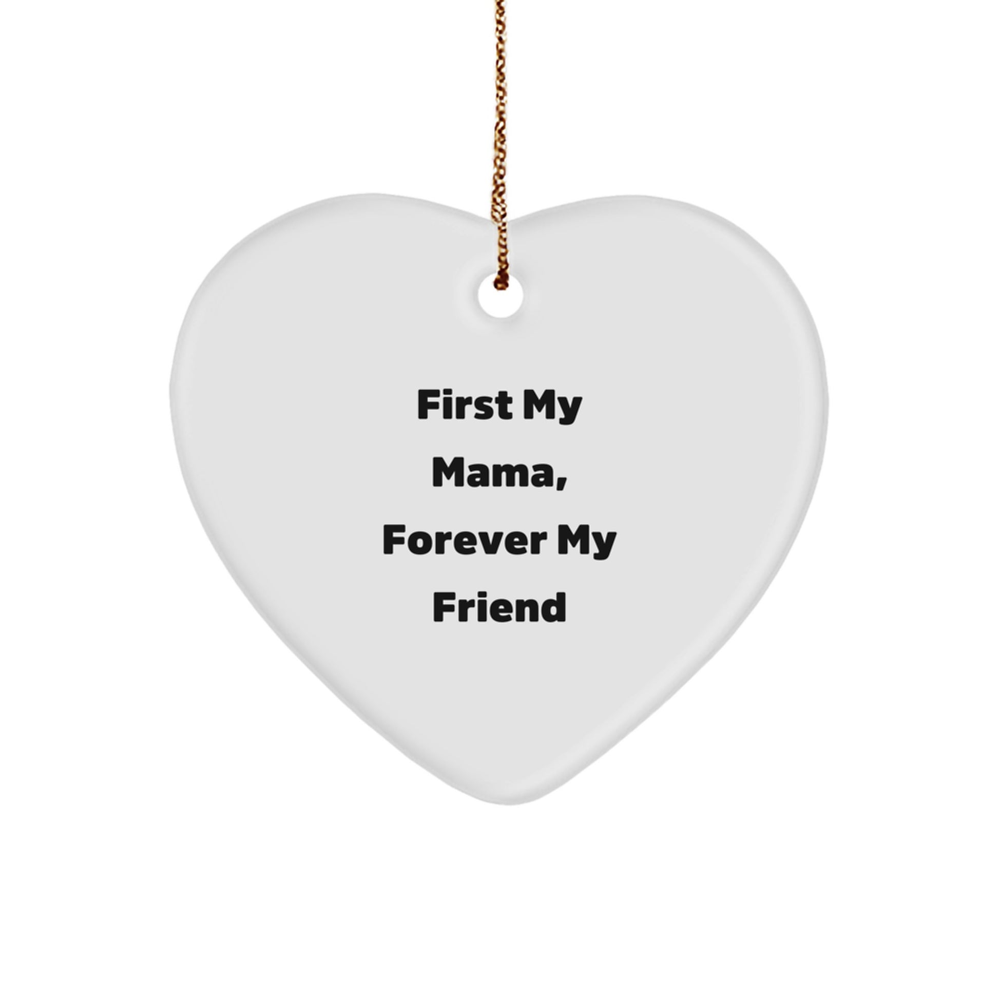 Funny Mama Heart Ornament Gifts from Family, Forever Friends at Christmas - Image 1