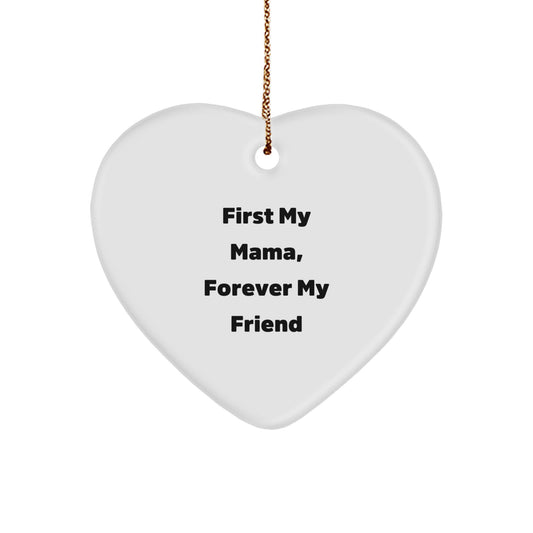 Funny Mama Heart Ornament Gifts from Family, Forever Friends at Christmas - Image 1
