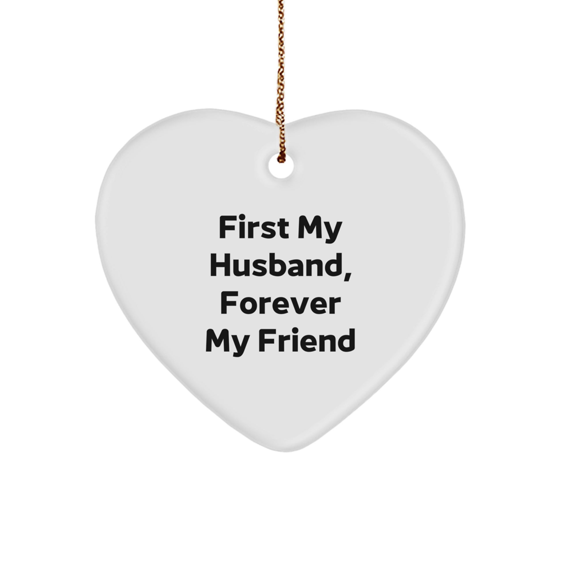 Husband's Heart Ornament, First My Husband, Forever My Friend, Gifts from Men for Husband, Christmas Unique Gifts - Image 1