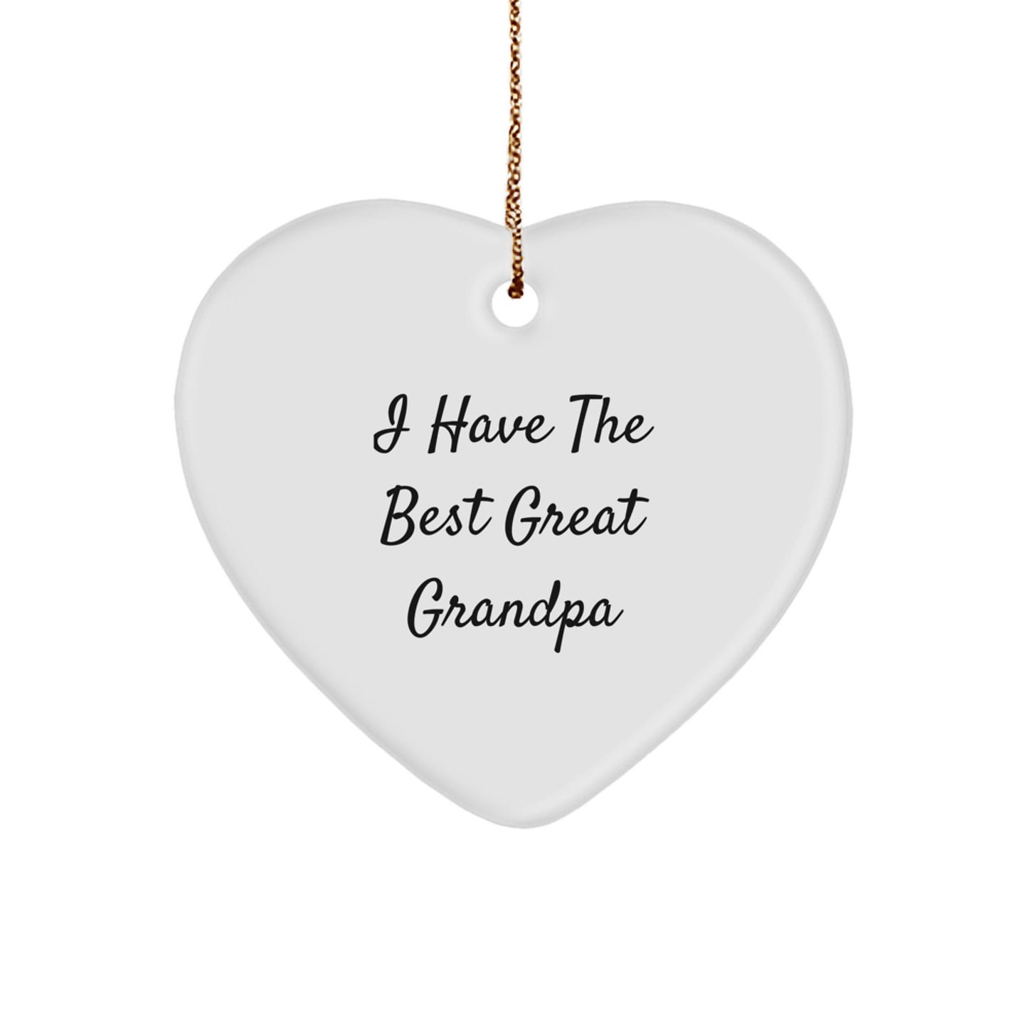 Funny Grandpa Gifts, Heart Ornament, 'I Have The Best' Christmas Unique Gifts from Family, for Grandpa - Image 1