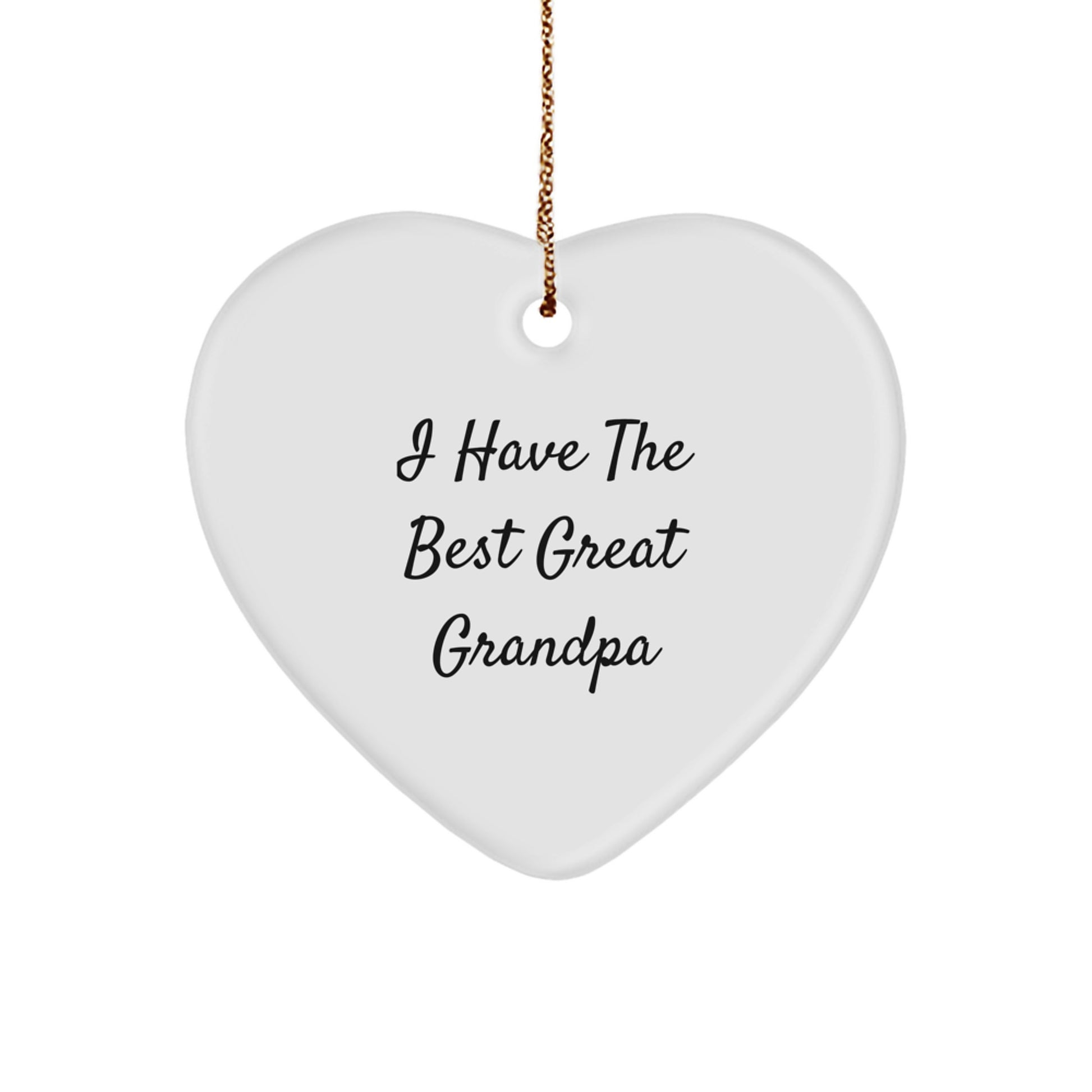 Funny Grandpa Gifts, Heart Ornament, 'I Have The Best' Christmas Unique Gifts from Family, for Grandpa - Image 1