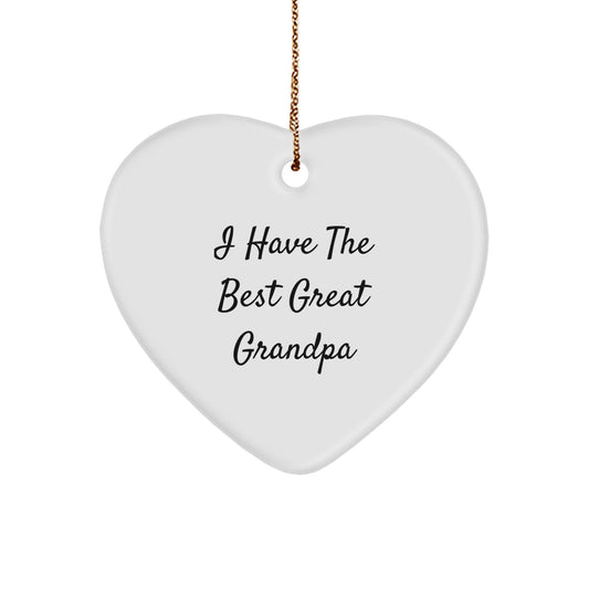 Funny Grandpa Gifts, Heart Ornament, 'I Have The Best' Christmas Unique Gifts from Family, for Grandpa - Image 1