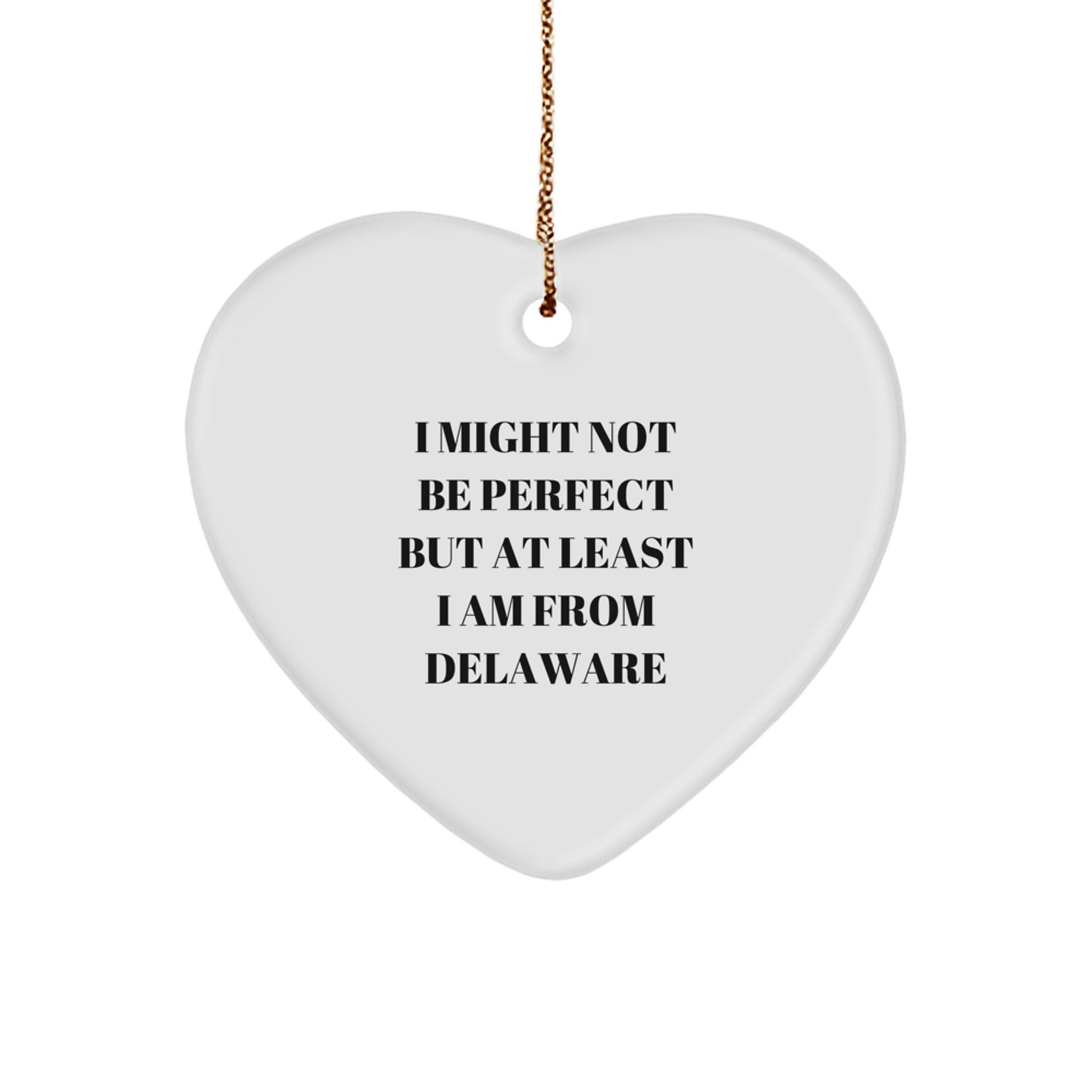 Delaware Proud Heart Ornament, Funny Quote Gifts from Delaware, Gifts for Delaware Lovers - Image 1