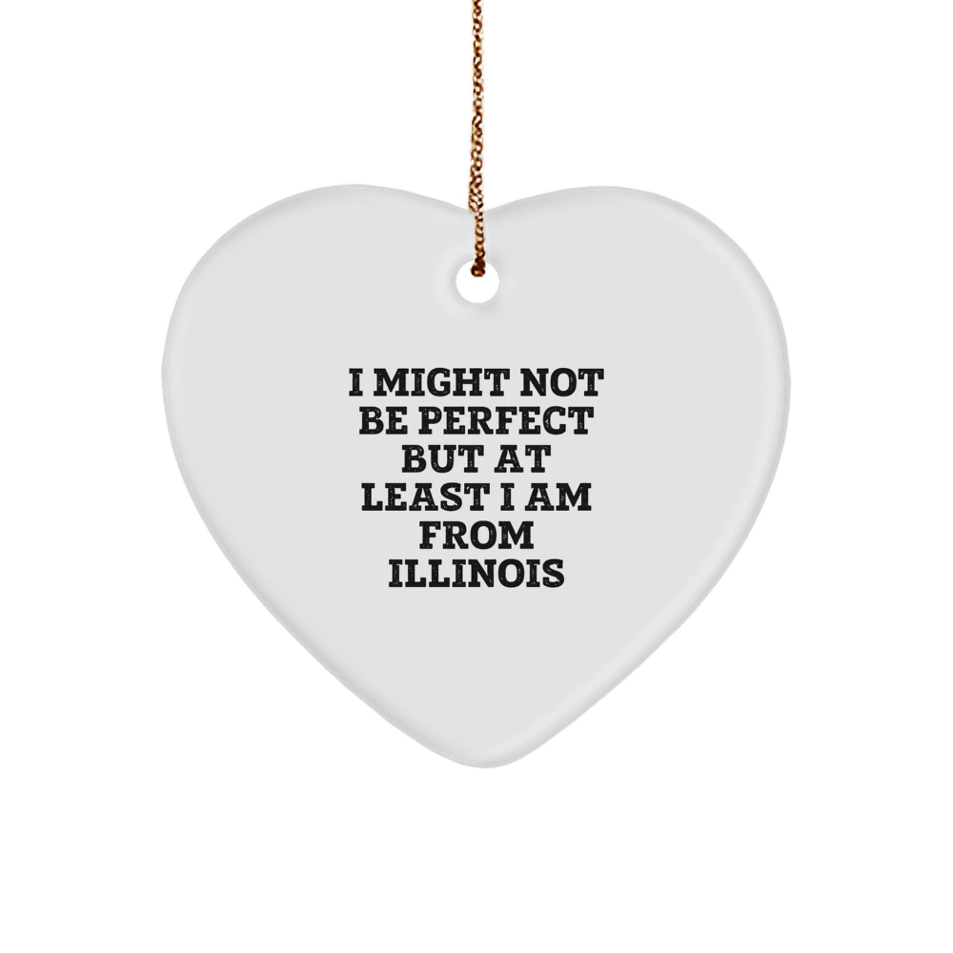 Funny Illinois Heart Ornament Gifts from Men to Women, Friends, or Family, Perfect Christmas Unique Gifts - Image 1