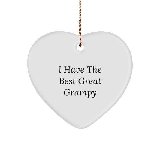 Funny Grampy Heart Ornament Gifts from Family, Perfect for Christmas Unique Gifts for Men, Women, Friends, Coworkers, Great Grampy Quote - Image 1