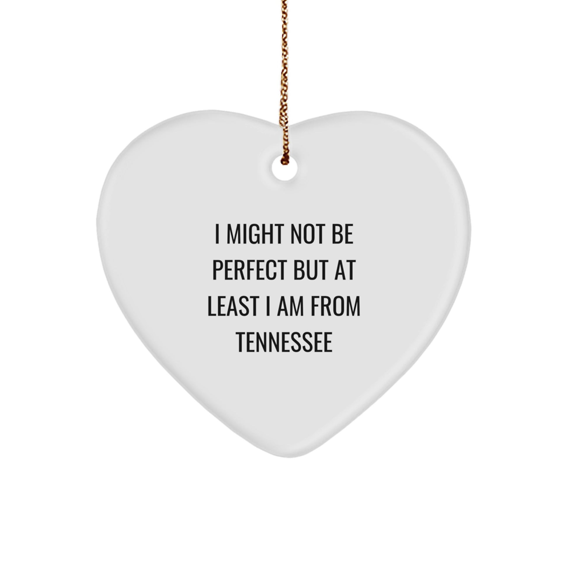 Tennessee Fun Gifts from Men to Friends and Family - Heart Ornament Gift Ideas for Christmas - Image 1