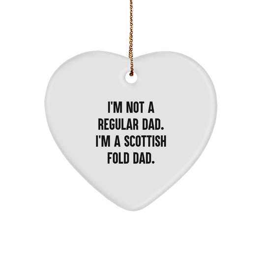 Funny Scottish Fold Cat Gifts, I'm Not A Dad, Heart Ornament, Christmas Decorations for Men, Women, Family, Friends, Gifts from Mom, Dad, or Scottish Fold Cat Lover - Image 1