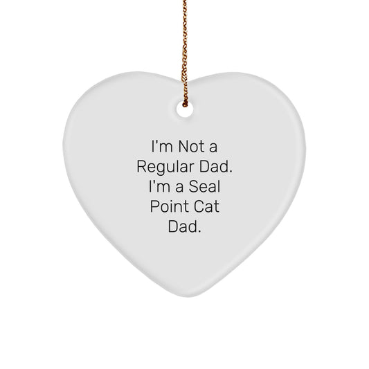 Seal Point Cat Gifts, Funny Quote Heart Ornament, Gifts from Mom for Seal Point Cat Dad, Unique Christmas Unique Gifts - Image 1