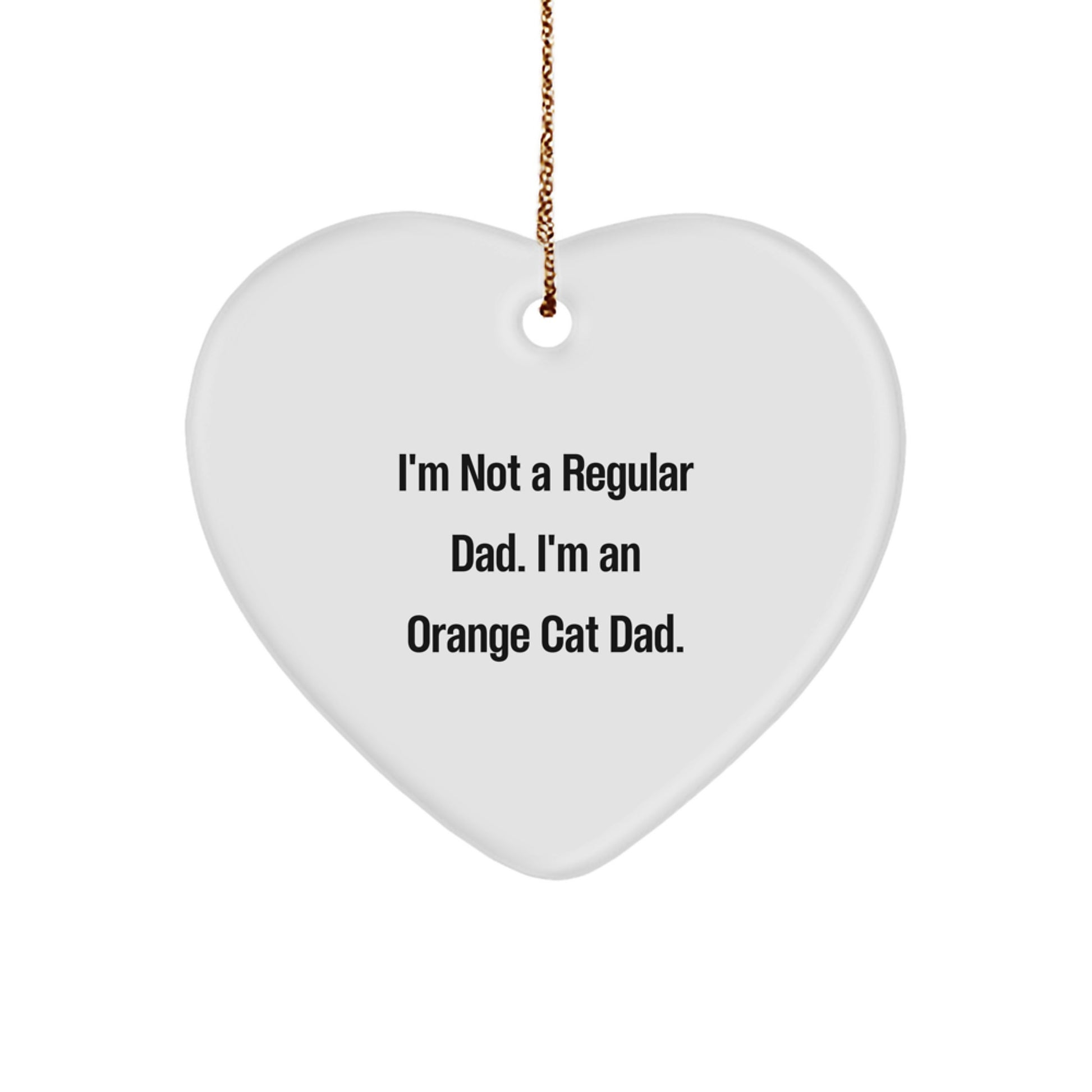 Funny Orange Cat Dad Heart Ornament Gifts from Family, Orange Cat Gifts for Orange Cat Lovers, Christmas Unique Gifts - Image 1