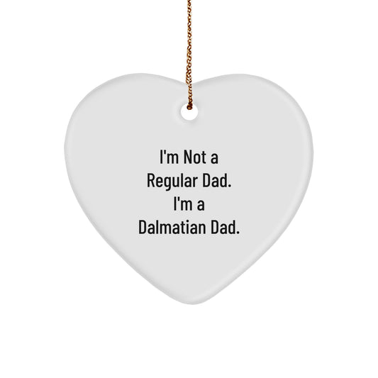 Dalmatian Dog Heart Ornament, Funny Dalmatian Dad Gifts for Him, Dalmatian Dog Lover Christmas Unique Gifts from Dad to Dalmatian Dog - Image 1