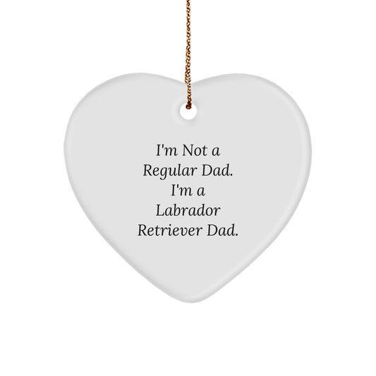 Labrador Retriever Dog Funny Heart Ornament Gifts from Dad to Son for Christmas - Image 1