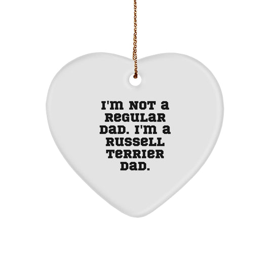Christmas Funny Gifts for Russell Terrier Dad Russell Terrier Dog Father Heart Ornament, Gifts from Mom, Dad, or Friends for Russell Terrier Dog Lover - Image 1
