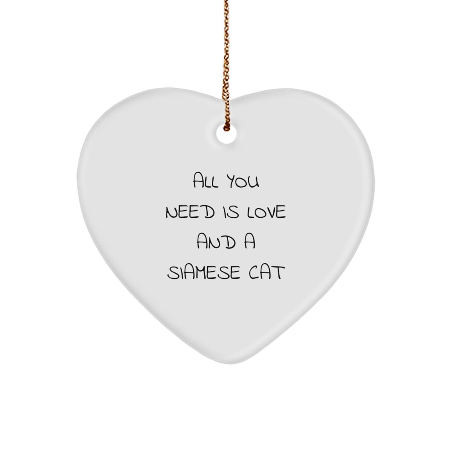 Siamese Cat Lovers Heart Ornament Christmas Unique Gifts from Men to Friends - Image 1