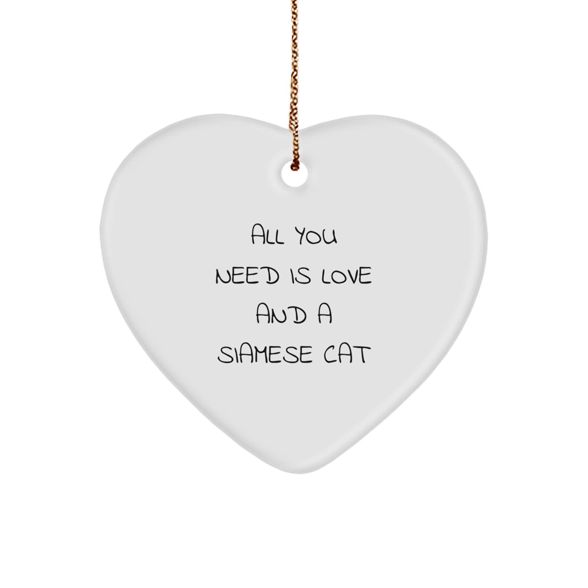 Siamese Cat Lovers Heart Ornament Christmas Unique Gifts from Men to Friends - Image 1