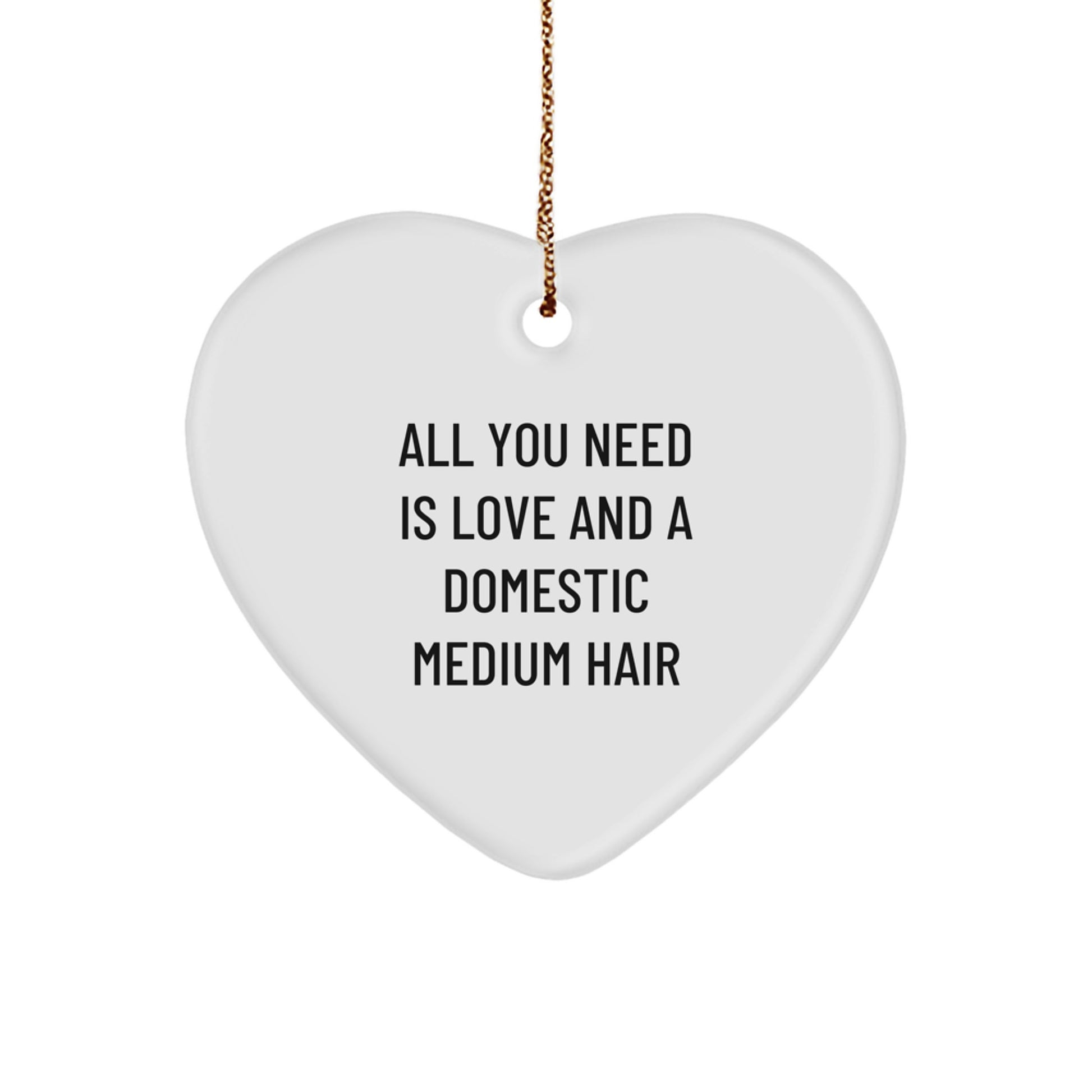Witty Heart Ornament Gifts for Domestic Medium Hair Lover Friends Christmas Unique Present - Image 1