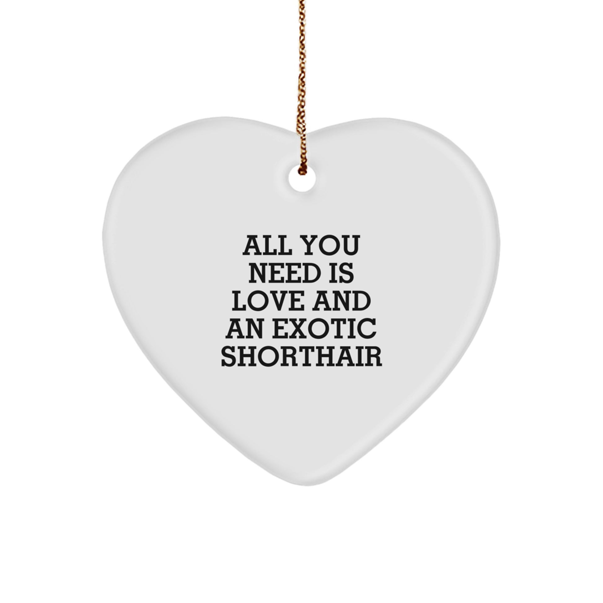 Exotic Shorthair Cat Lovers Heart Ornament Gifts from Friends, 'All You Need Is Love And An Exotic Shorthair', Christmas Unique Gifts - Image 1