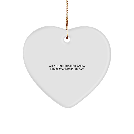 Himalayan-Persian Cat Heart Ornament, All You Need Is Love Gift for Friends, Christmas Unique Gifts from Family - Image 1