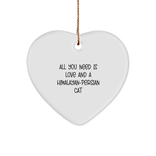 Himalayan-Persian Cat Gifts, Funny Heart Ornament, Gifts from Family, Gifts for Himalayan-Persian Cat Lovers, Christmas Decorations - Image 1