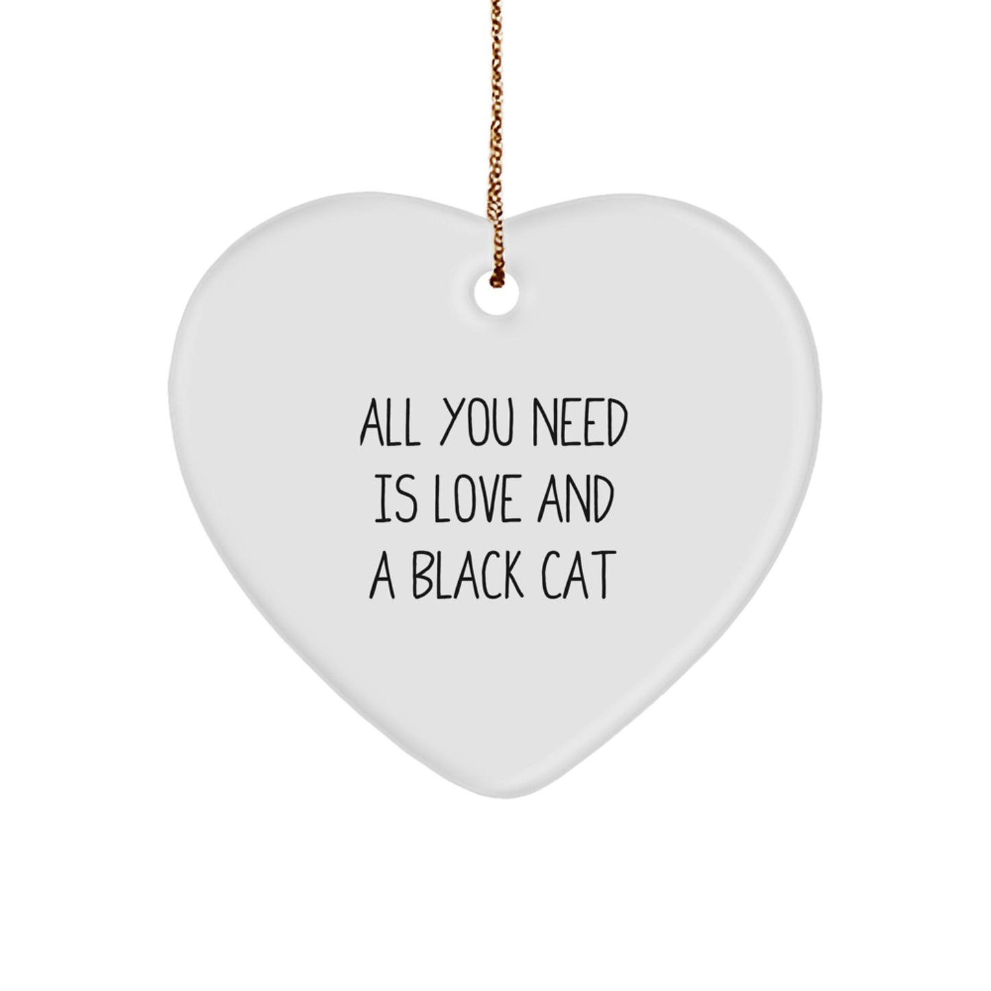 Funny Black Cat Heart Ornament Gifts from Men to Women Friends Family for Christmas Unique Decorations - Image 1
