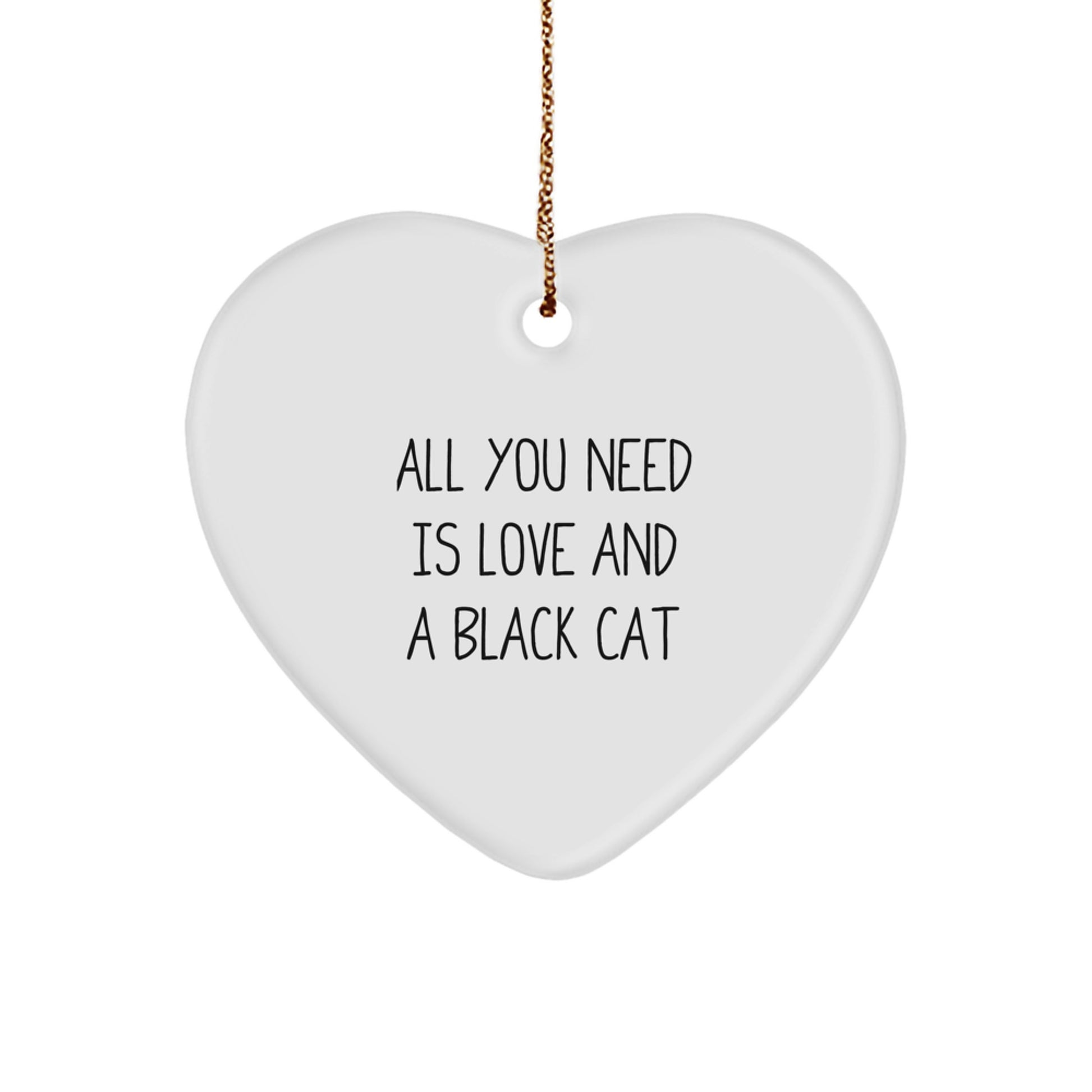 Funny Black Cat Heart Ornament Gifts from Men to Women Friends Family for Christmas Unique Decorations - Image 1