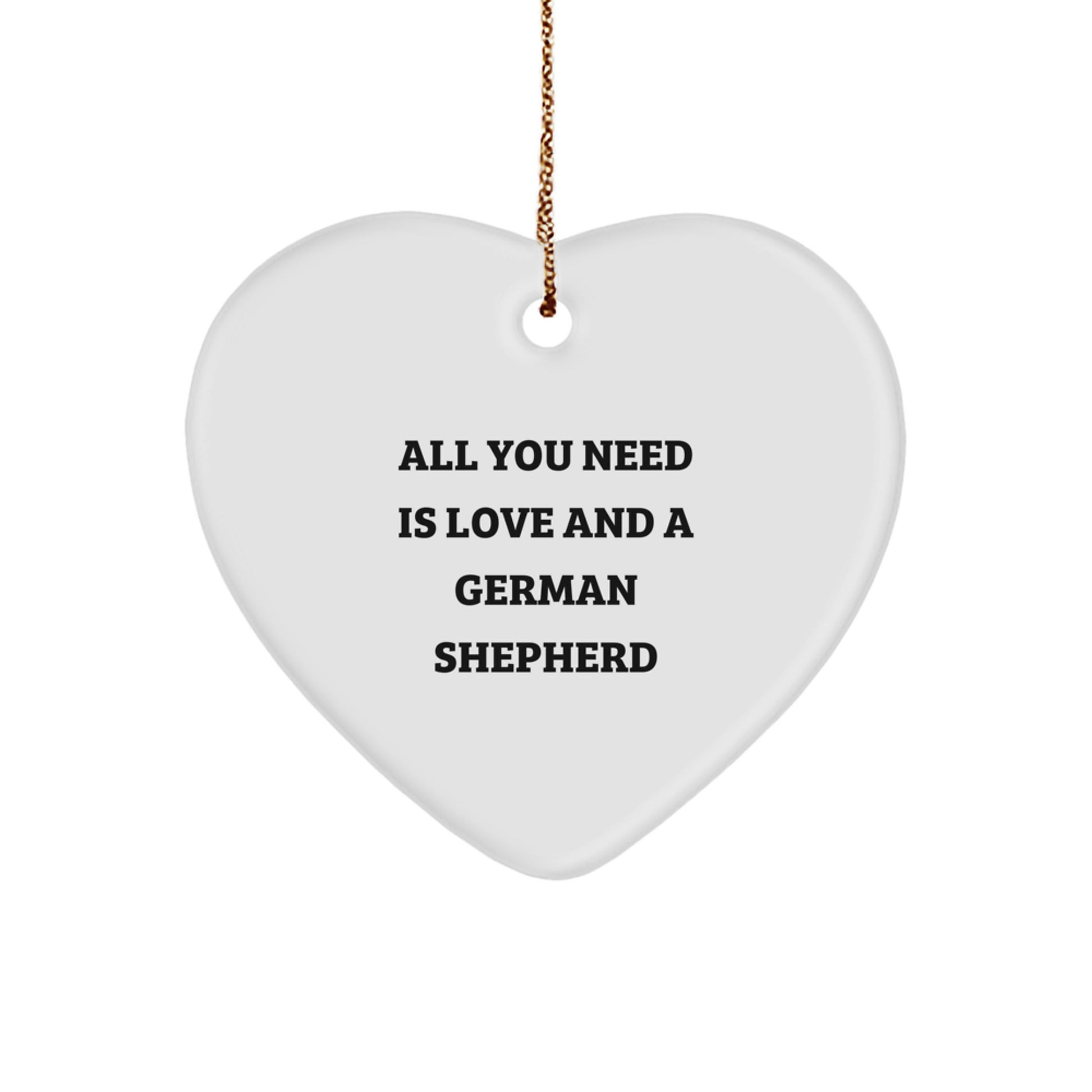 Love German Shepherd Dog Gifts from Men to Family - Heart Ornament for Christmas - Image 1